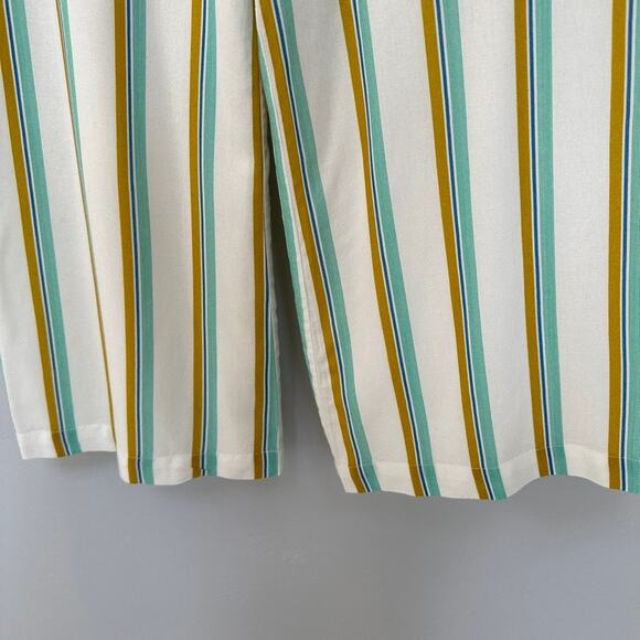 Amanda Uprichard Striped Bow-Front Strapless Crop Wide-Leg Lincoln Jumpsuit S - Picture 6 of 16